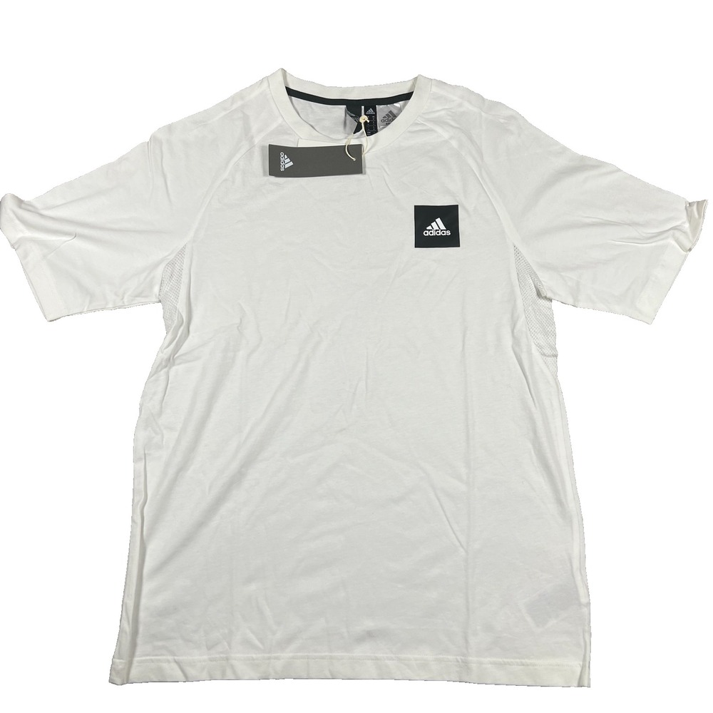 Adidas Mens MHE Tee STA White Short Sleeve Mesh Panel Shirt Size M NWT